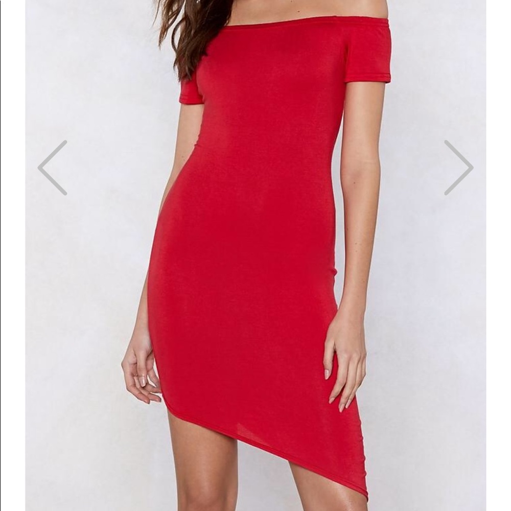 Nasty Gal Red asymmetric dress - Picture 1 of 3